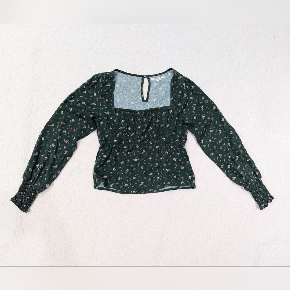 O'Neill Dark Green Floral Long Sleeve  Blouse